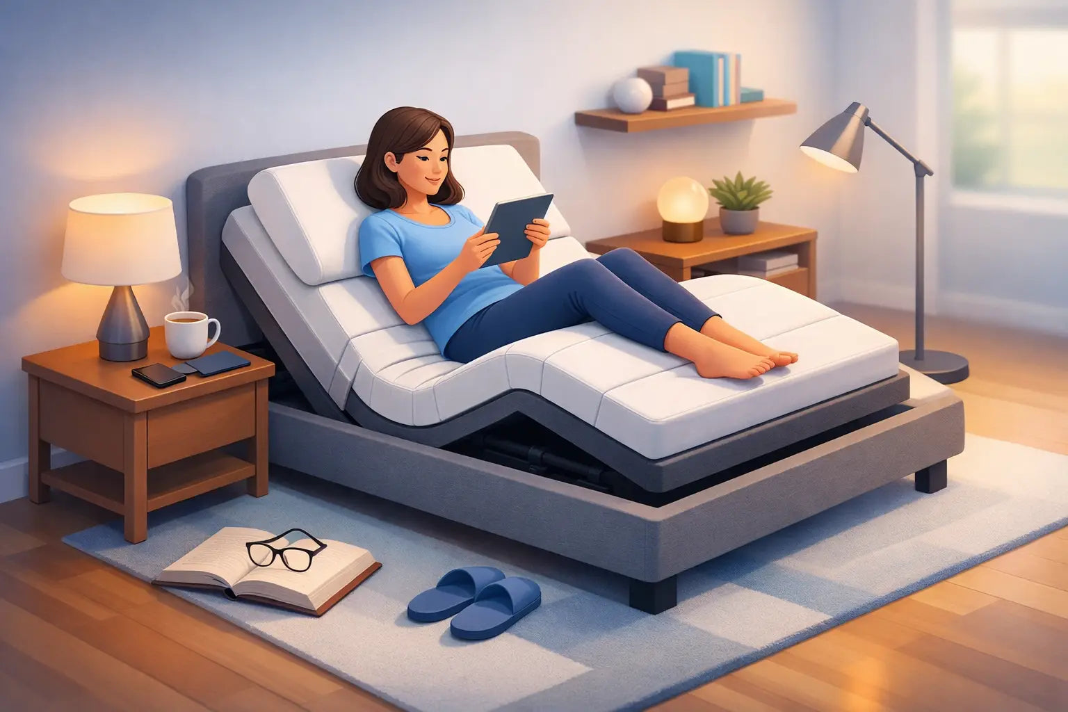 How an Adjustable Base for Reading Improves Comfort