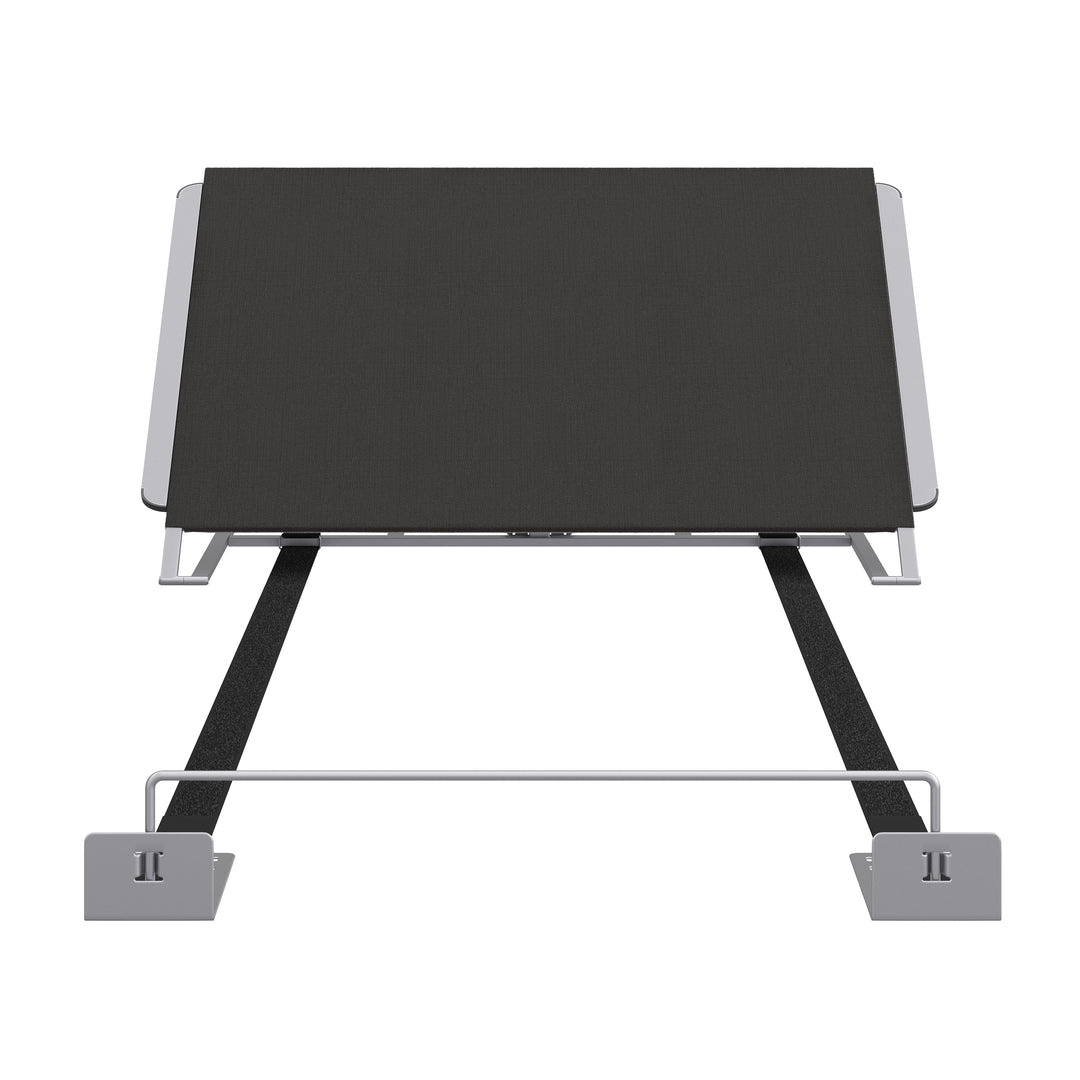 black adjustable bed frame on white background
