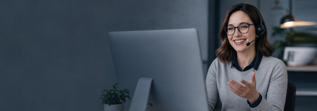 iZone sleep expert wearing a headset