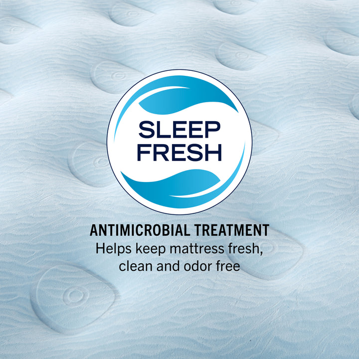 Sleep Fresh antimicrobial treatment logo on a textured mattress surface