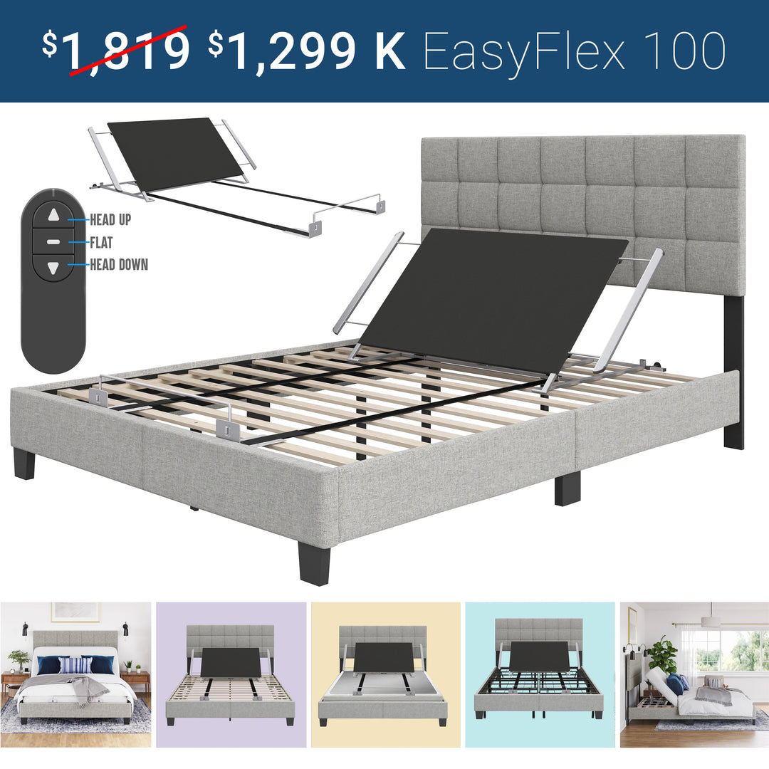 King iZone® smart bed on the EasyFlex 100 adjustable base