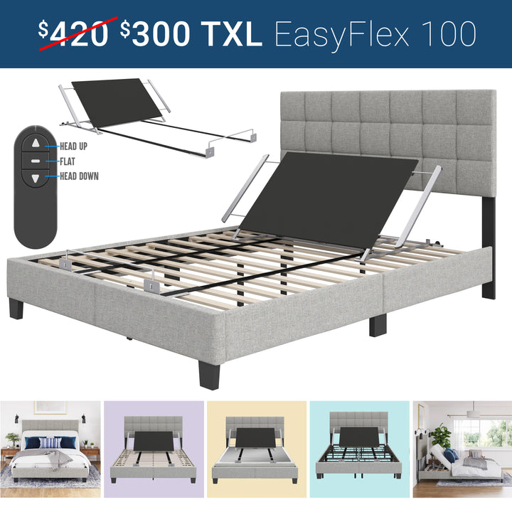 Twin XL iZone® smart bed on the EasyFlex 100 adjustable base