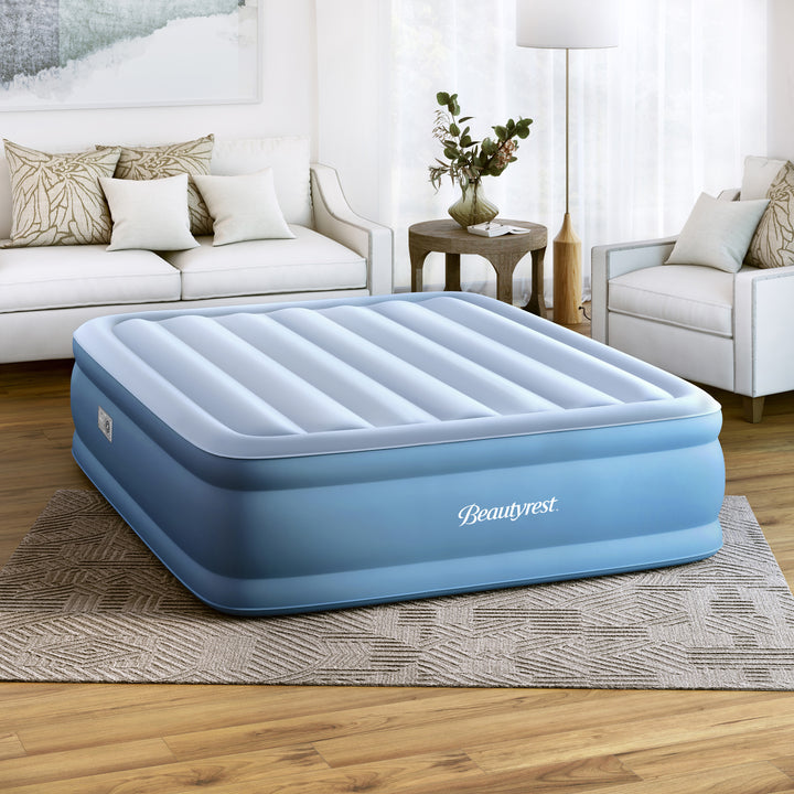 Blue inflatable mattress with &