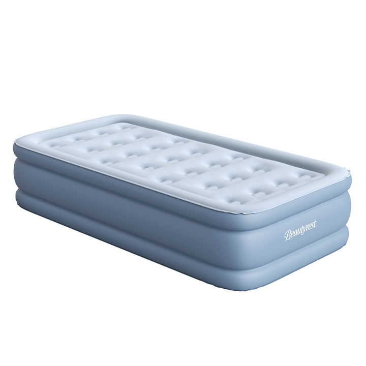 Inflatable mattress with Dunlopil branding on a white background