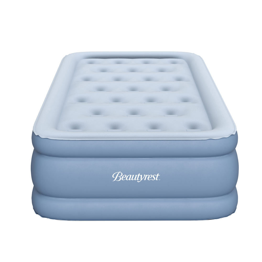 Inflatable mattress with 'Beautyrest' branding on a white background